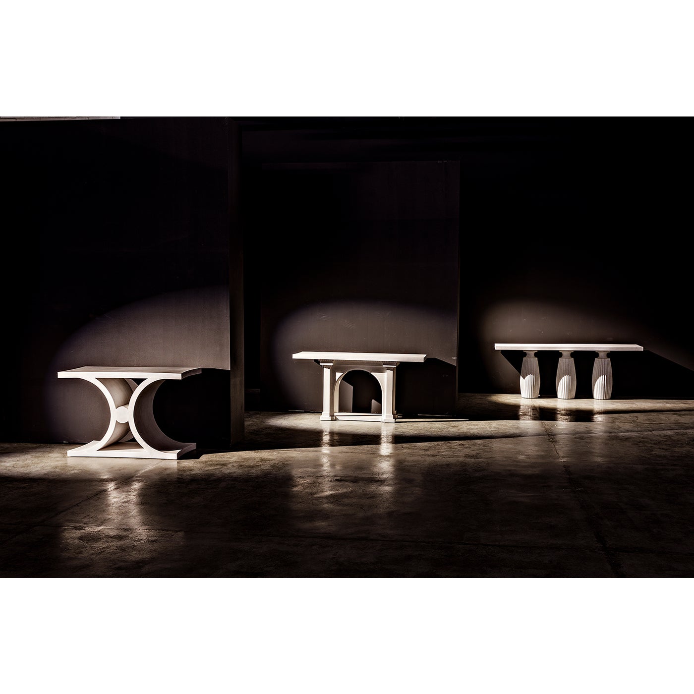 Noir Evelyn Console, White Wash