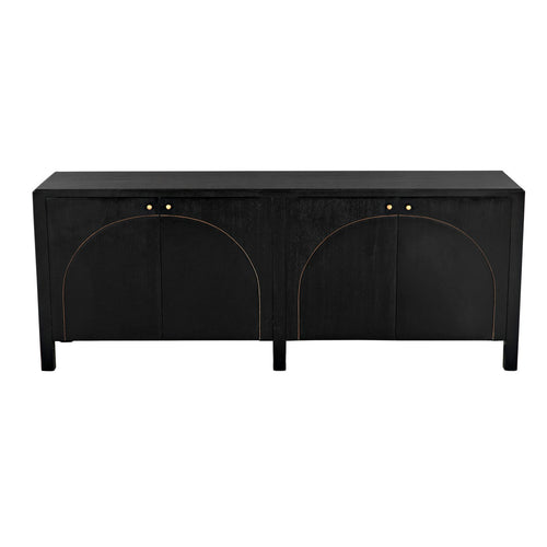 Noir Weston Sideboard, Hand Rubbed Black With Light Brown Trim