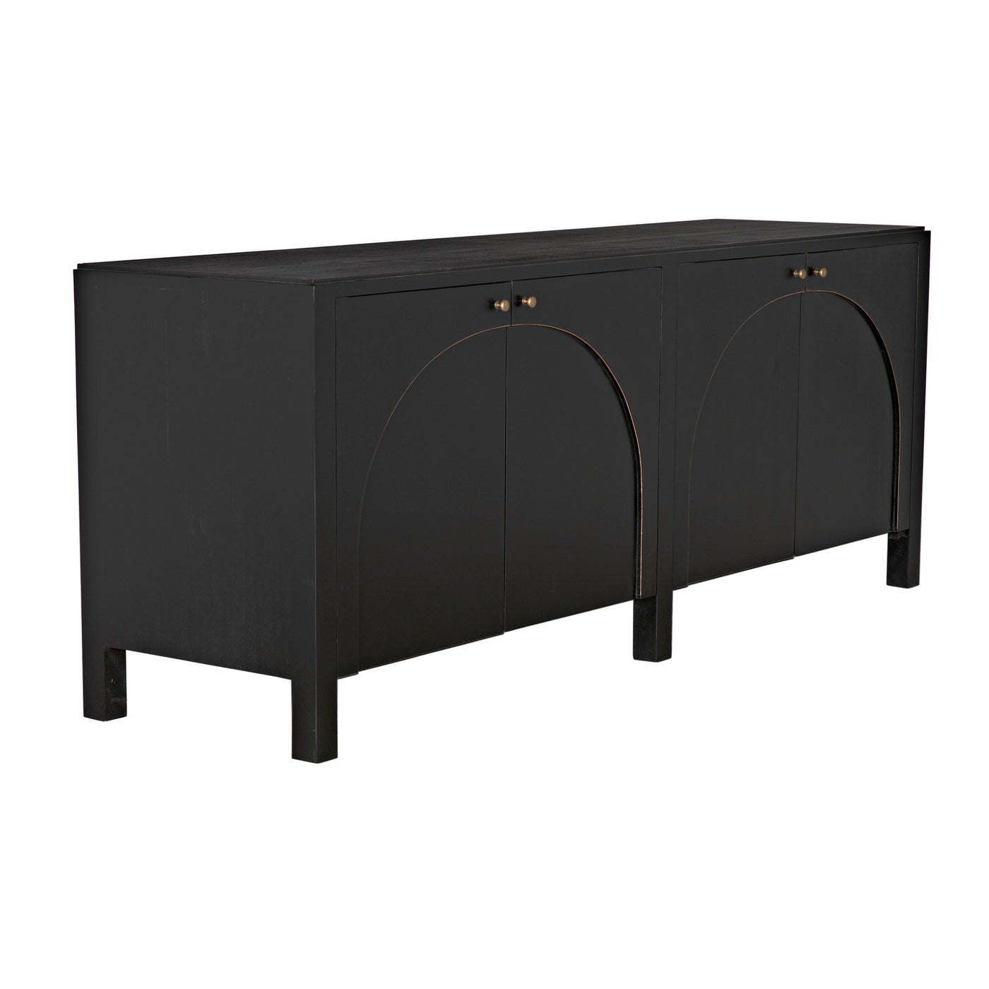 Noir Weston Sideboard, Hand Rubbed Black With Light Brown Trim