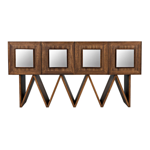 Noir Jean Michel Sideboard, Dark Walnut With Mirror