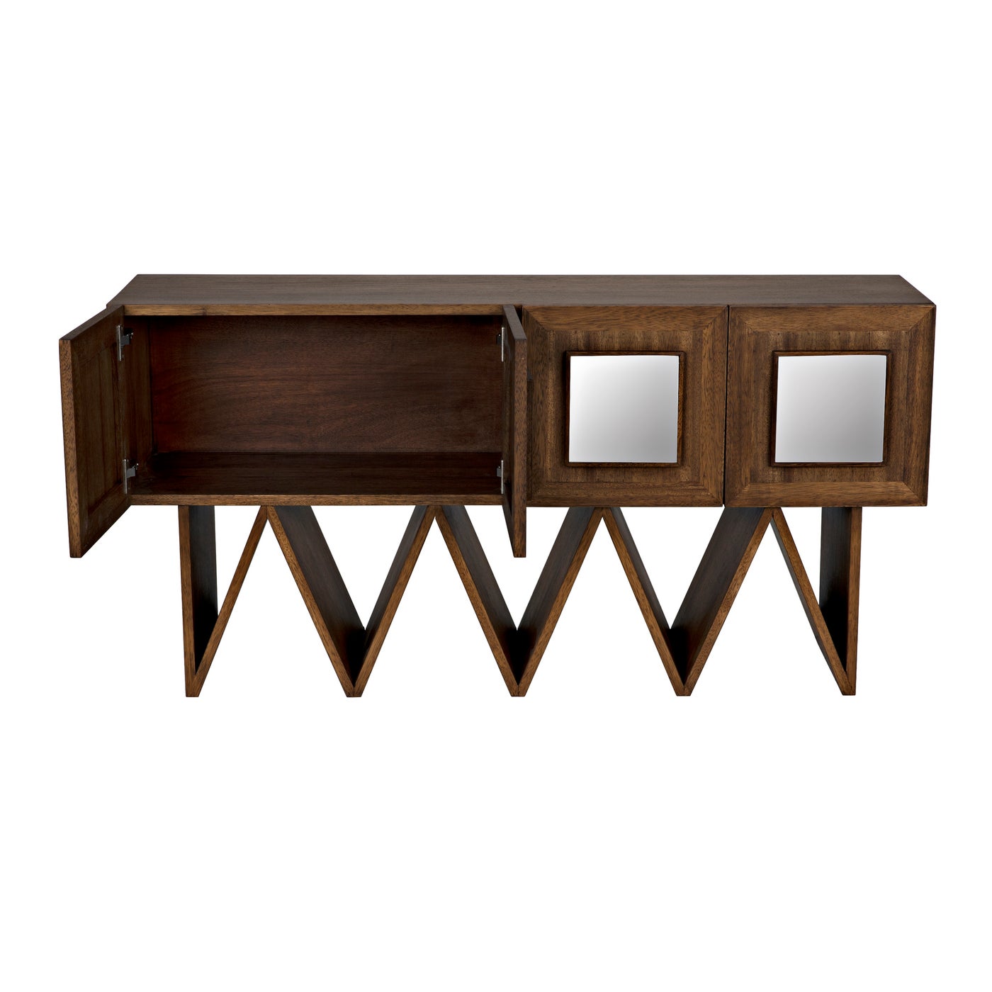 Noir Jean Michel Sideboard, Dark Walnut With Mirror