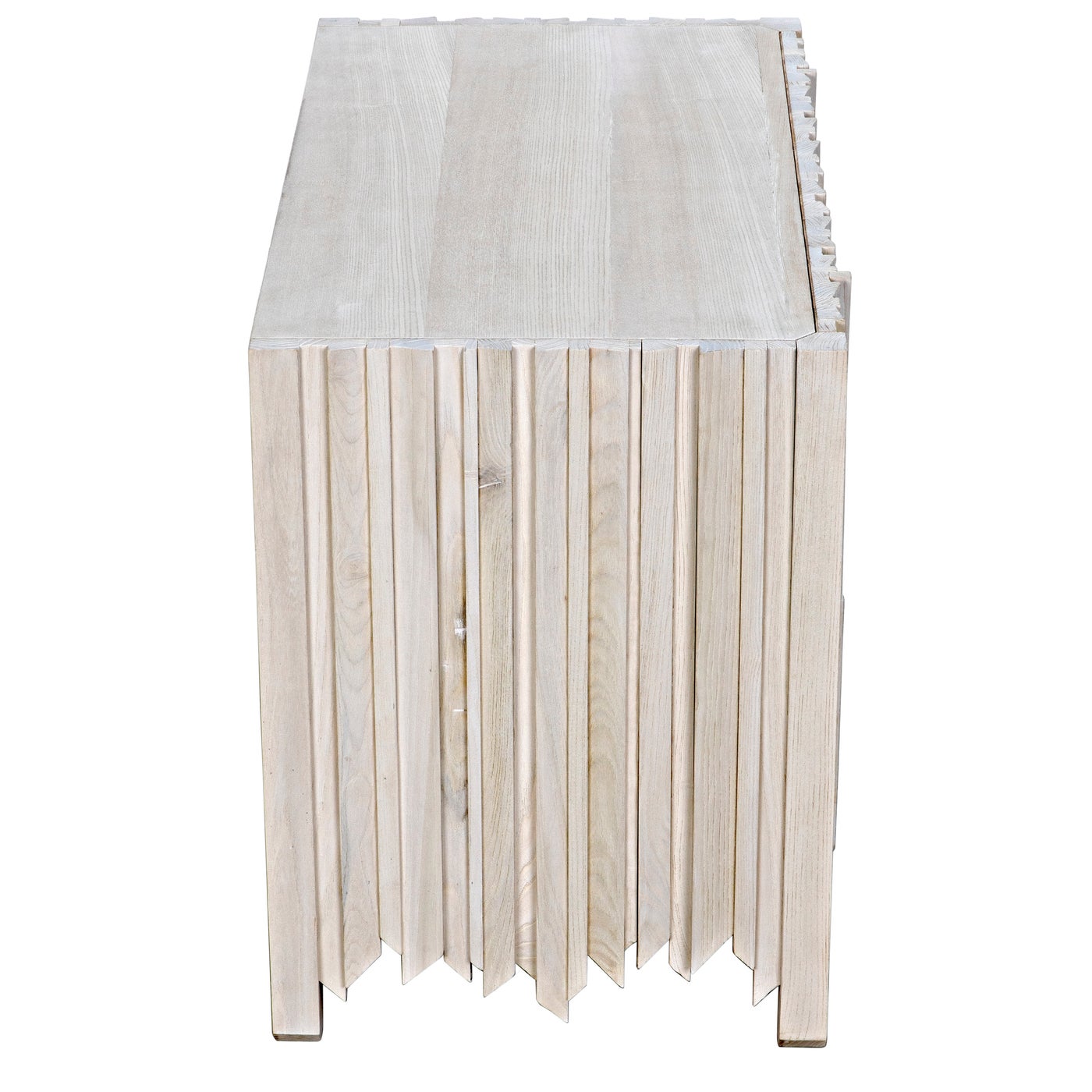 Noir Desdemona 3 Drawer Chest, Bleached Elm