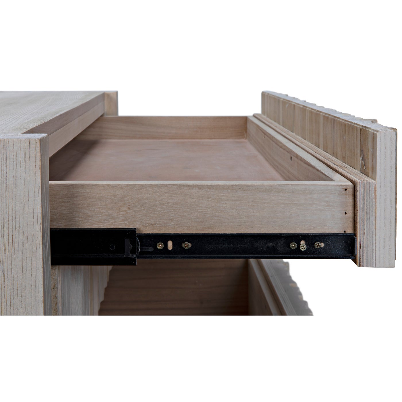 Noir Desdemona 3 Drawer Chest, Bleached Elm