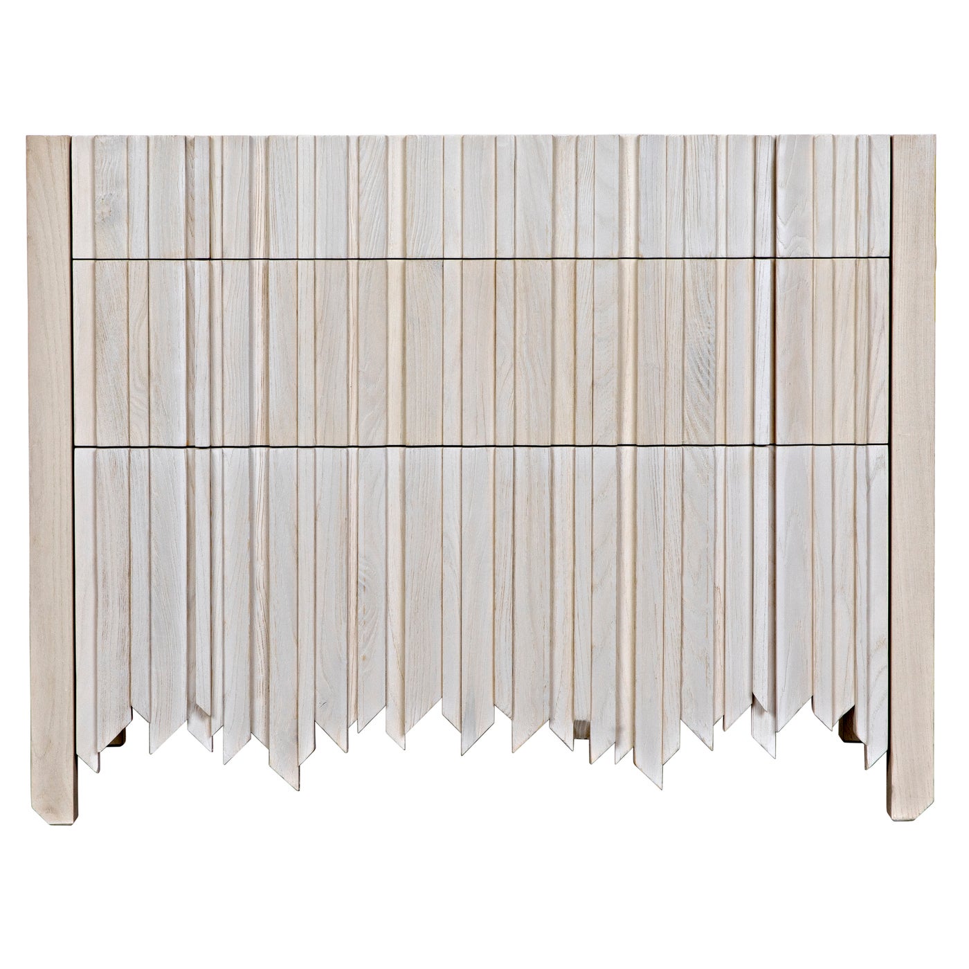 Noir Desdemona 3 Drawer Chest, Bleached Elm