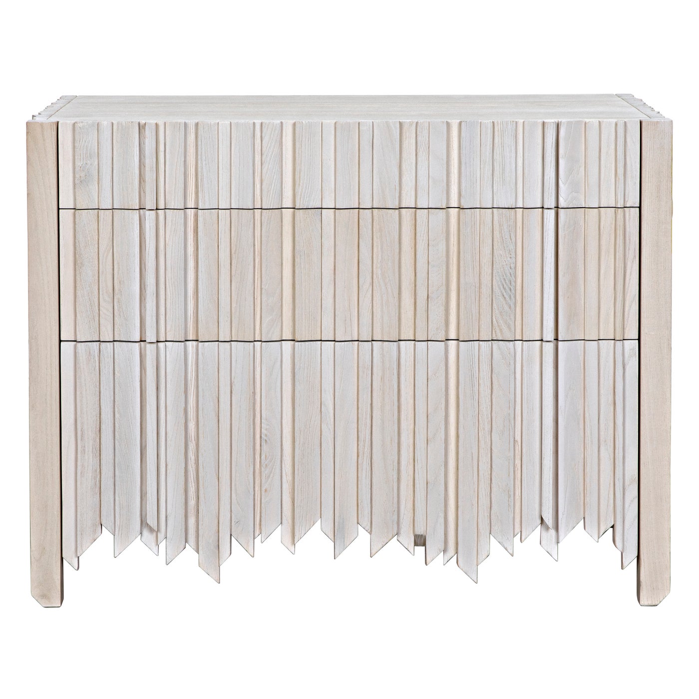 Noir Desdemona 3 Drawer Chest, Bleached Elm