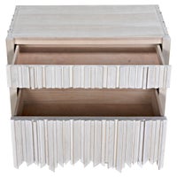 Noir Desdemona 3 Drawer Chest, Bleached Elm