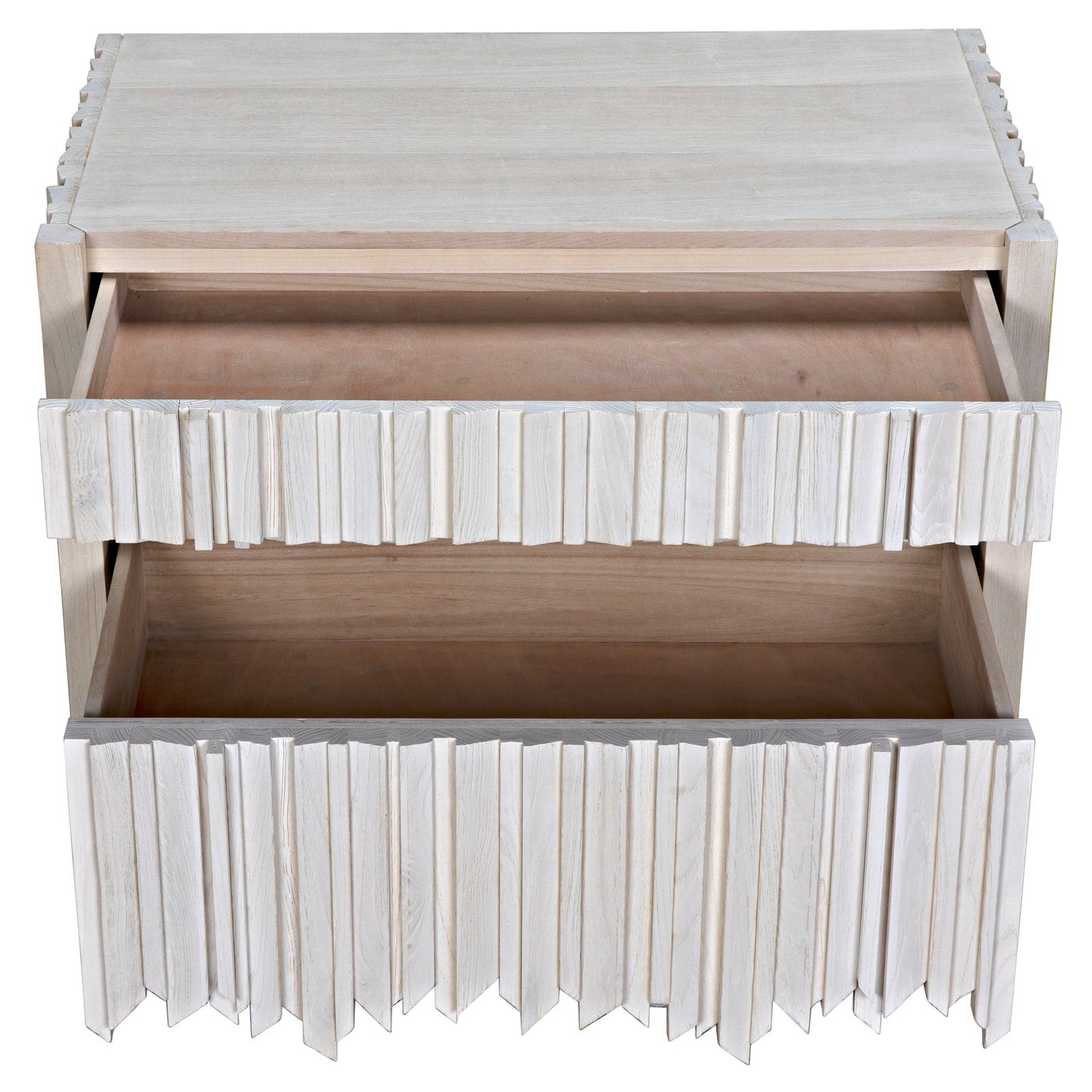 Noir Desdemona 3 Drawer Chest, Bleached Elm