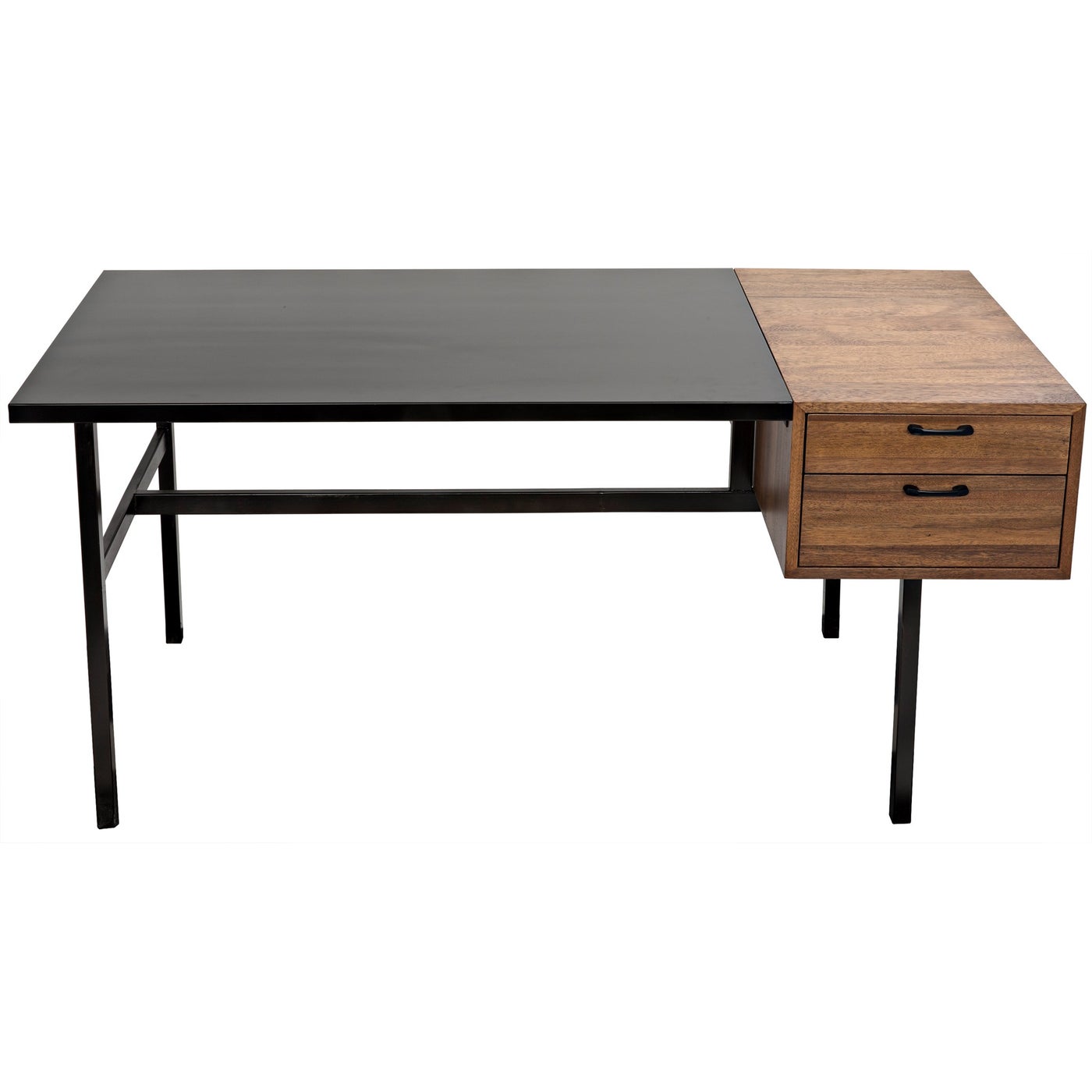 Noir Algeron Desk With Black Steel