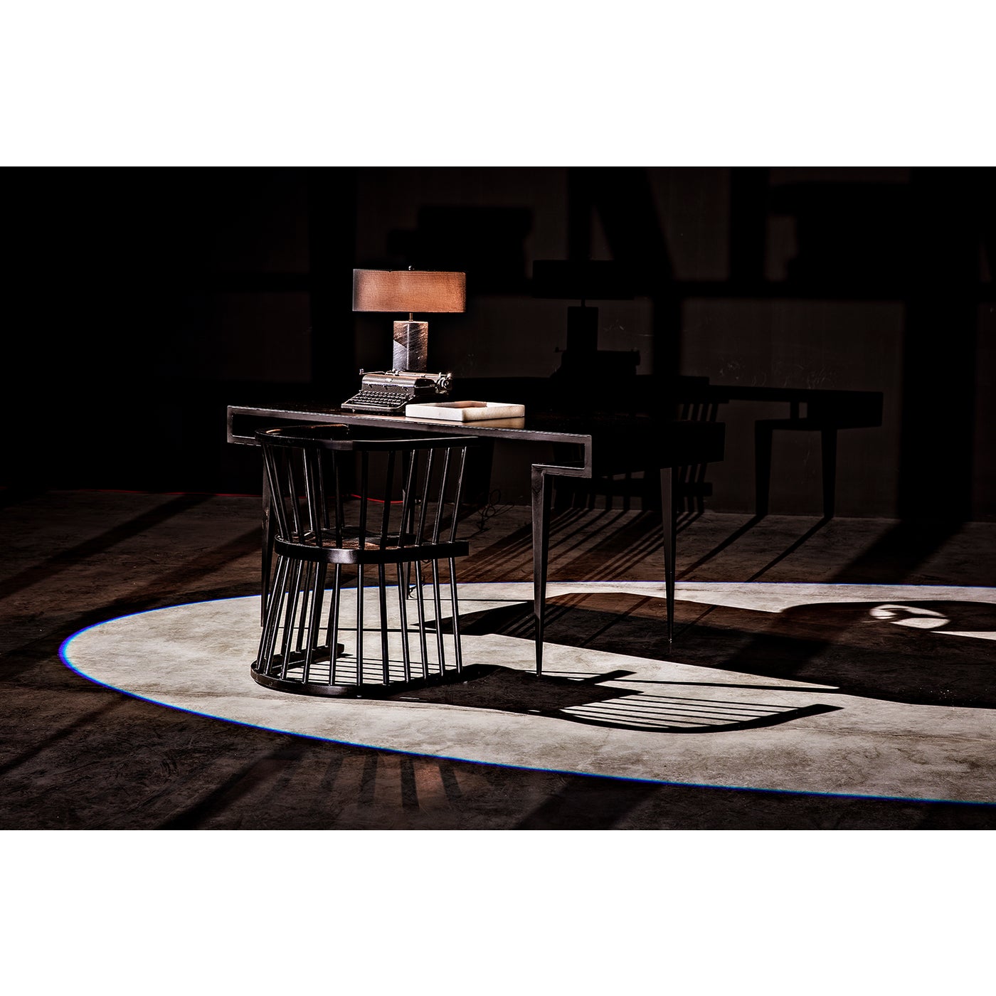 Noir Stiletto Desk, Black Steel