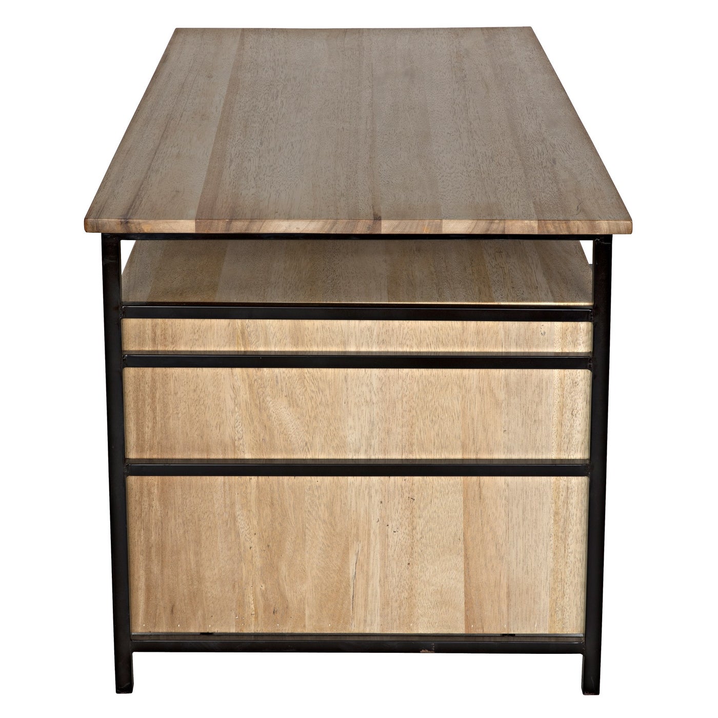Noir Nabucco Desk, Bleached Walnut And Steel