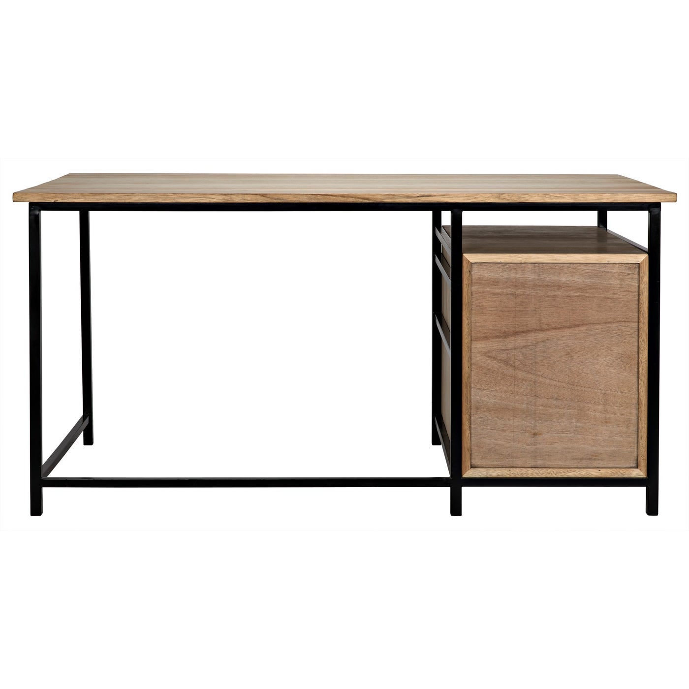 Noir Nabucco Desk, Bleached Walnut And Steel