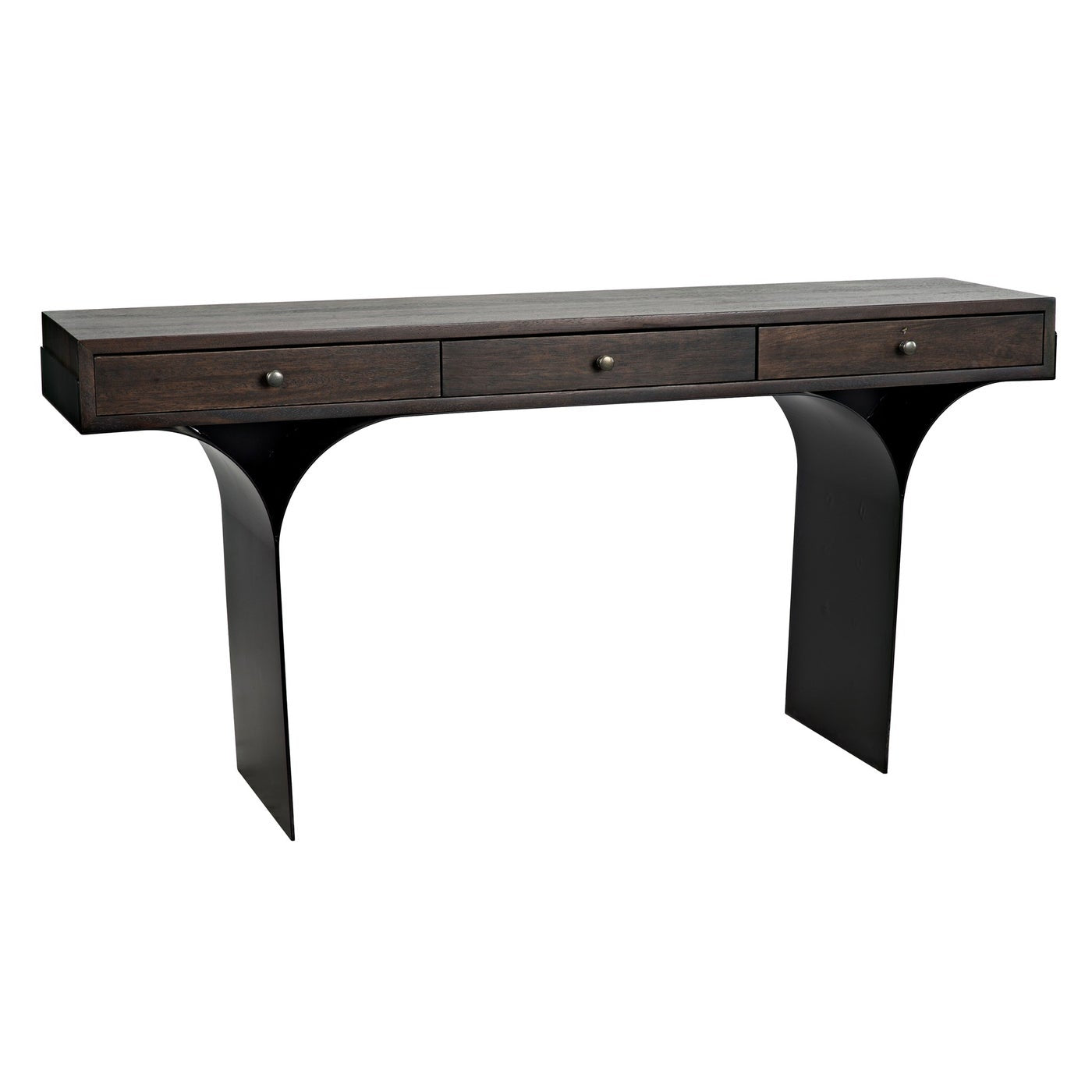 Noir Truss Desk, Ebony Walnut With Steel Legs