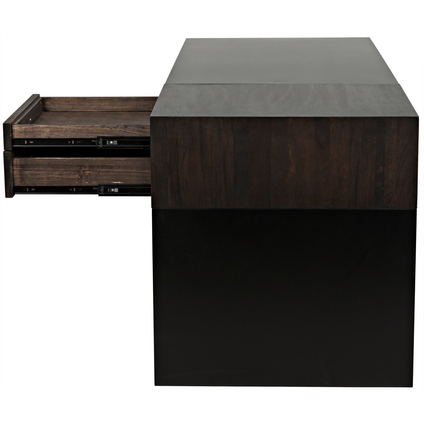 Noir Alvaro Desk, Black Steel With Ebony Walnut