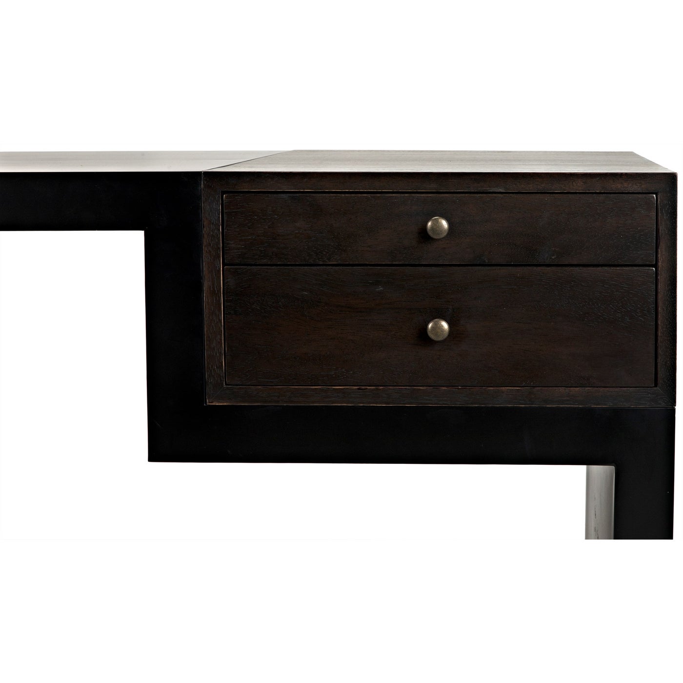 Noir Alvaro Desk, Black Steel With Ebony Walnut