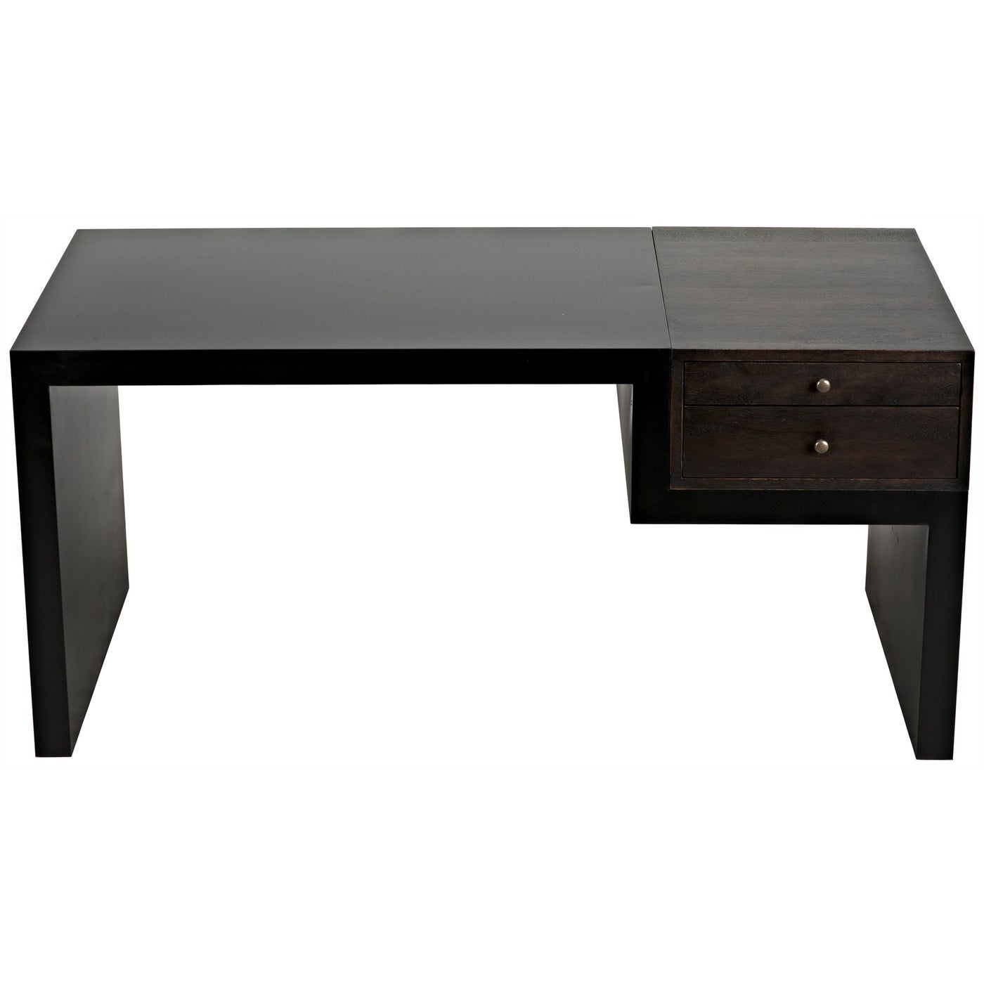 Noir Alvaro Desk, Black Steel With Ebony Walnut