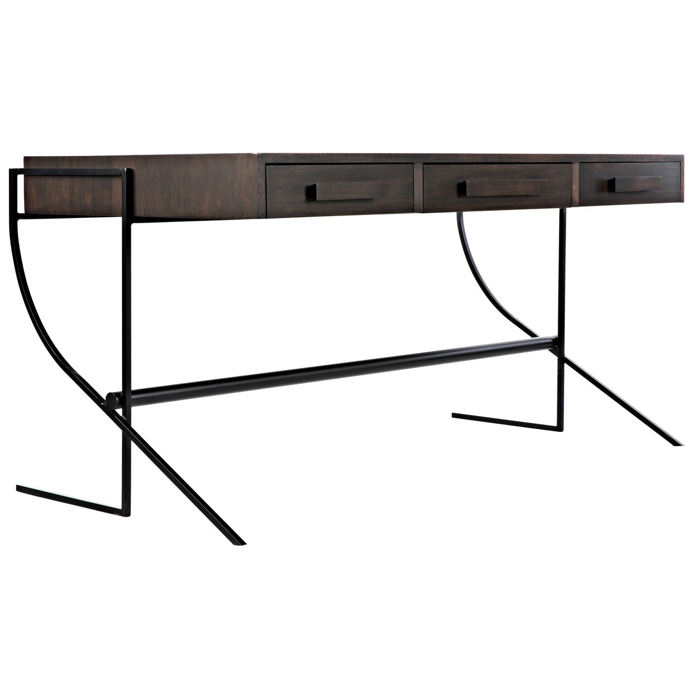Noir Frank Desk, Ebony Walnut With Steel