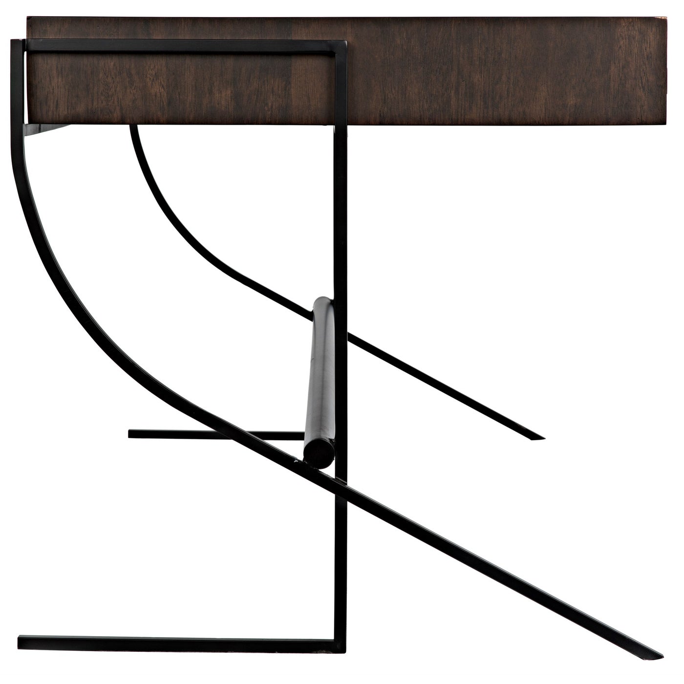 Noir Frank Desk, Ebony Walnut With Steel