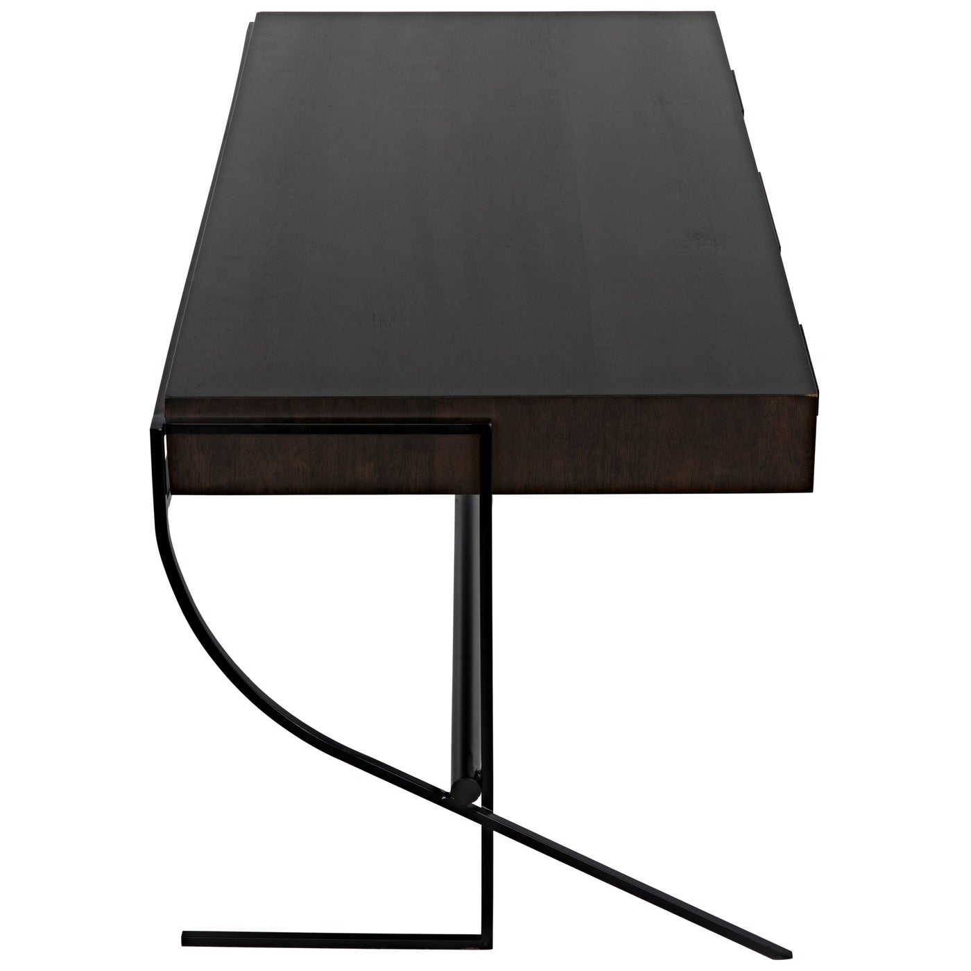 Noir Frank Desk, Ebony Walnut With Steel