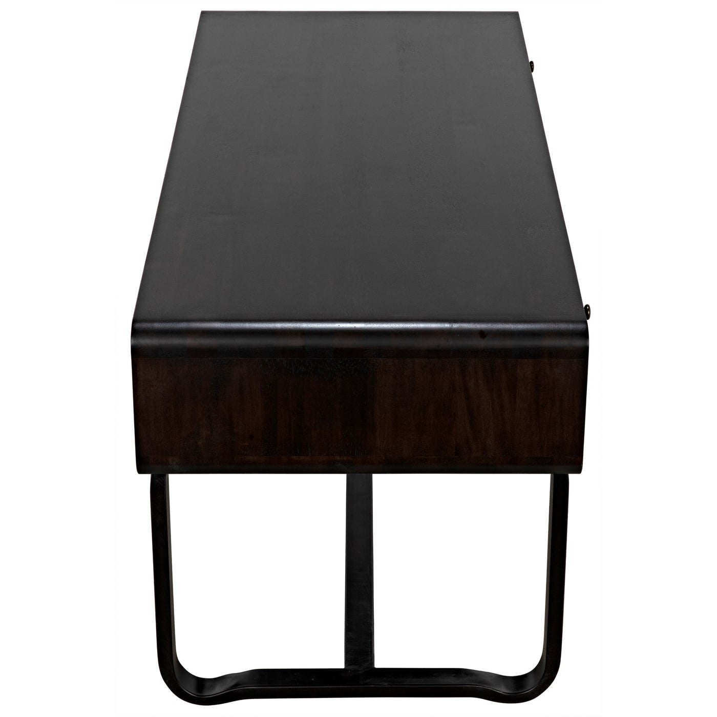 Noir Voltes Desk, Ebony Walnut With Black Steel