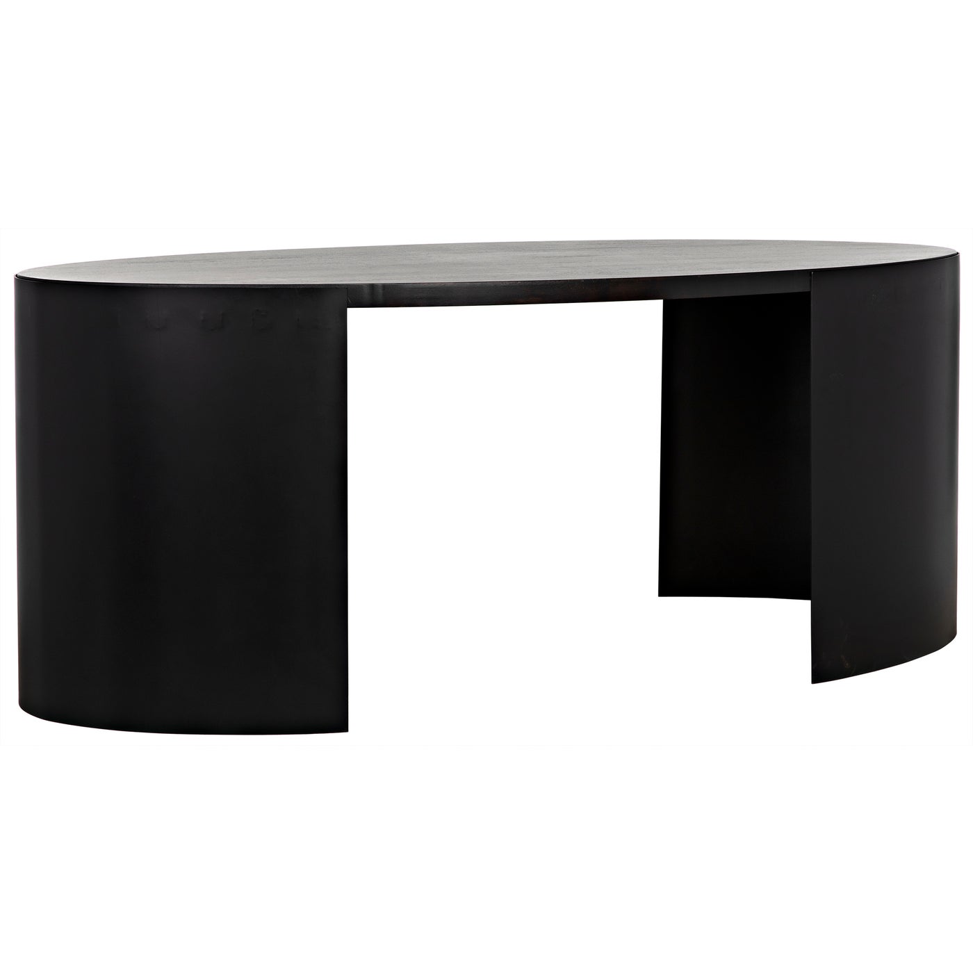 Noir Marigold Desk, Ebony Walnut With Black Steel