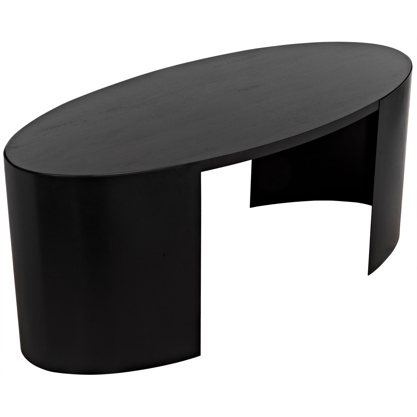 Noir Marigold Desk, Ebony Walnut With Black Steel