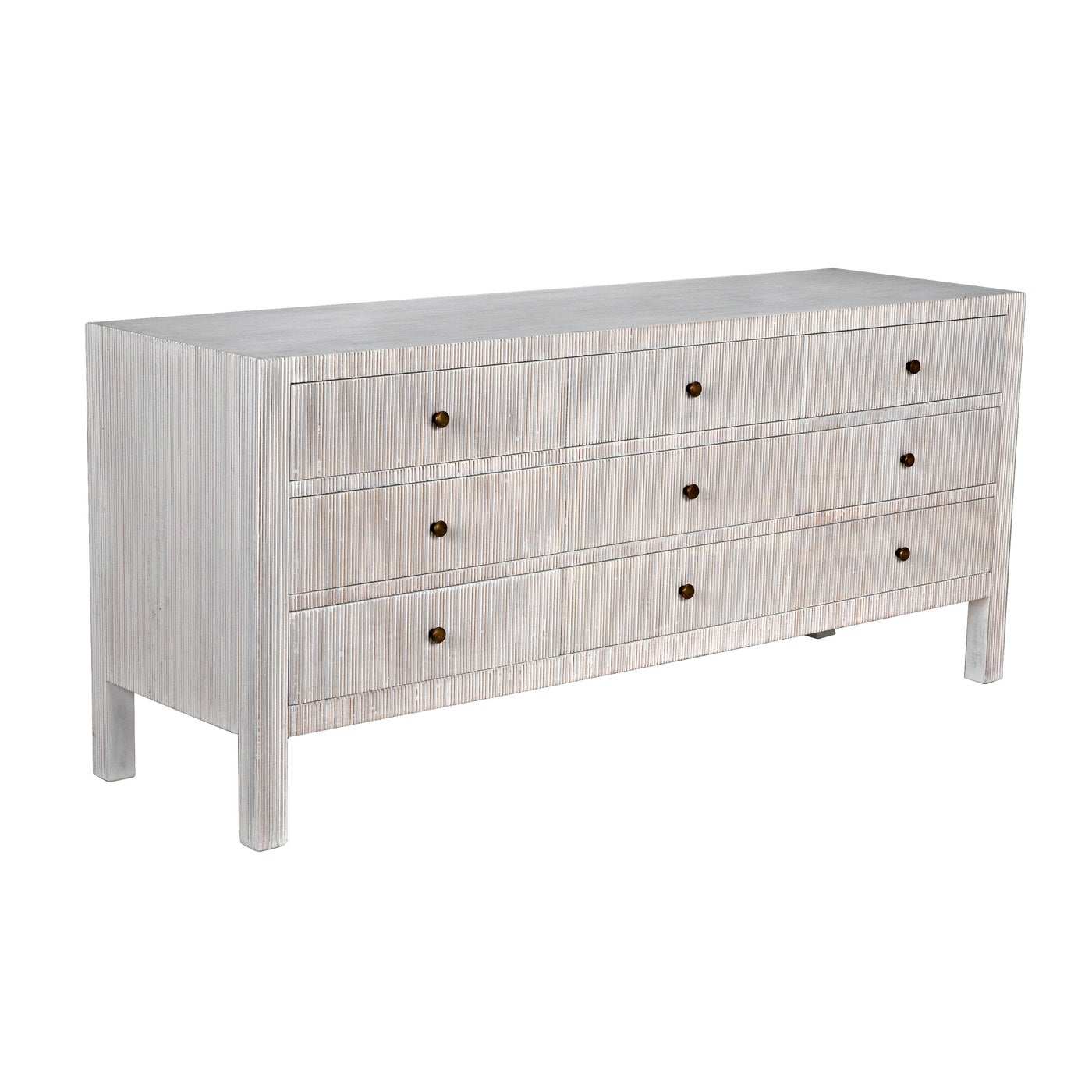 Noir Conrad 9 Drawer Dresser, Pale