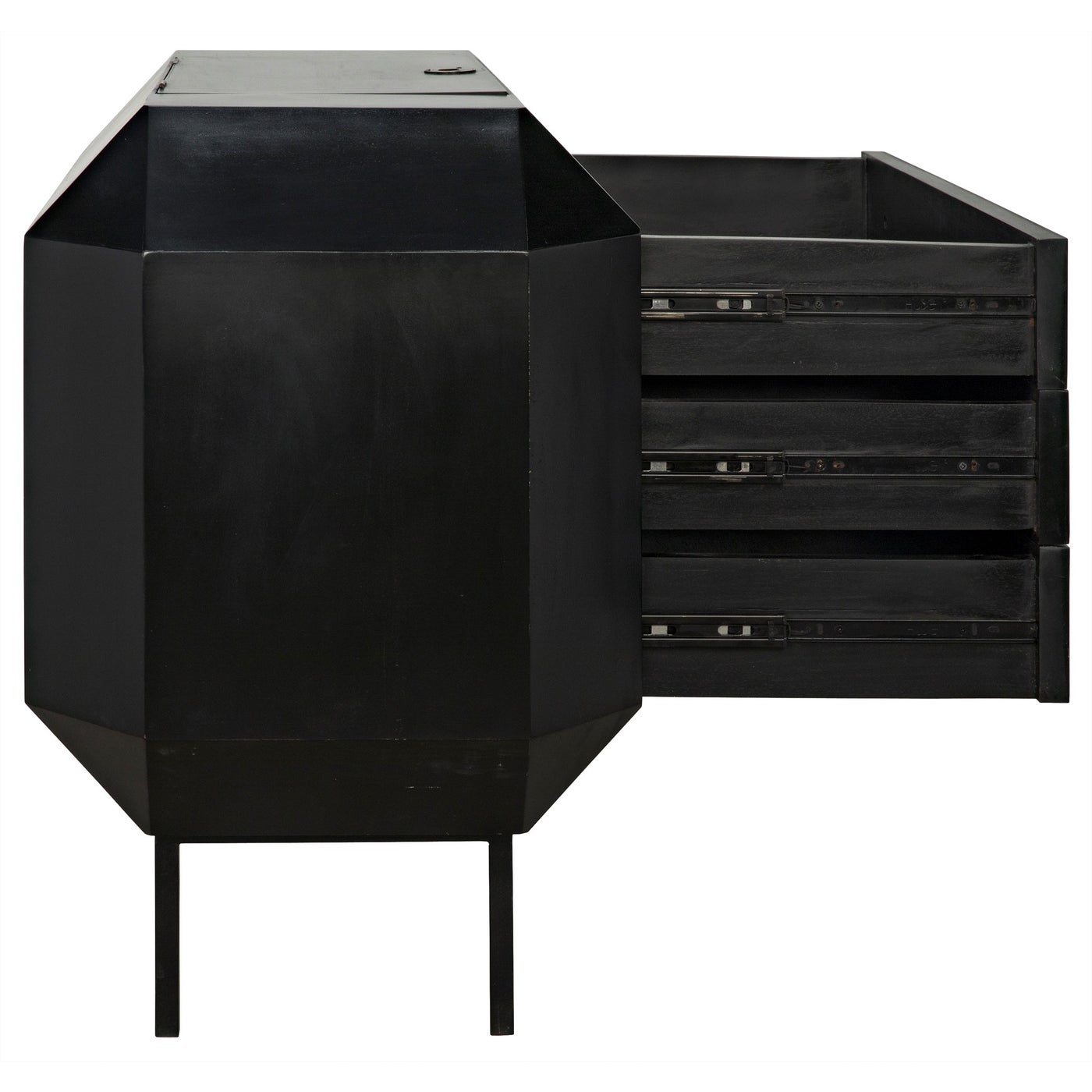 Noir Rhiana Dresser, Hand Rubbed Black