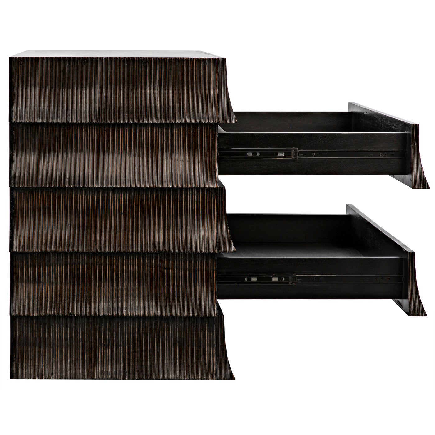 Noir Ava Dresser, Hand Rubbed Black With Light Brown Highlights