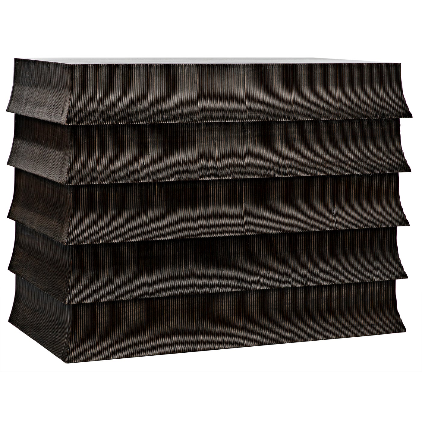 Noir Ava Dresser, Hand Rubbed Black With Light Brown Highlights