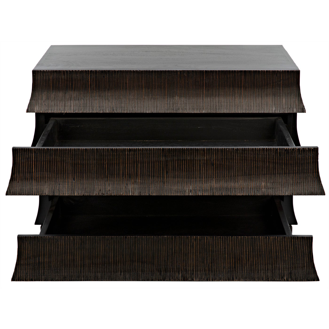 Noir Ava Dresser, Hand Rubbed Black With Light Brown Highlights