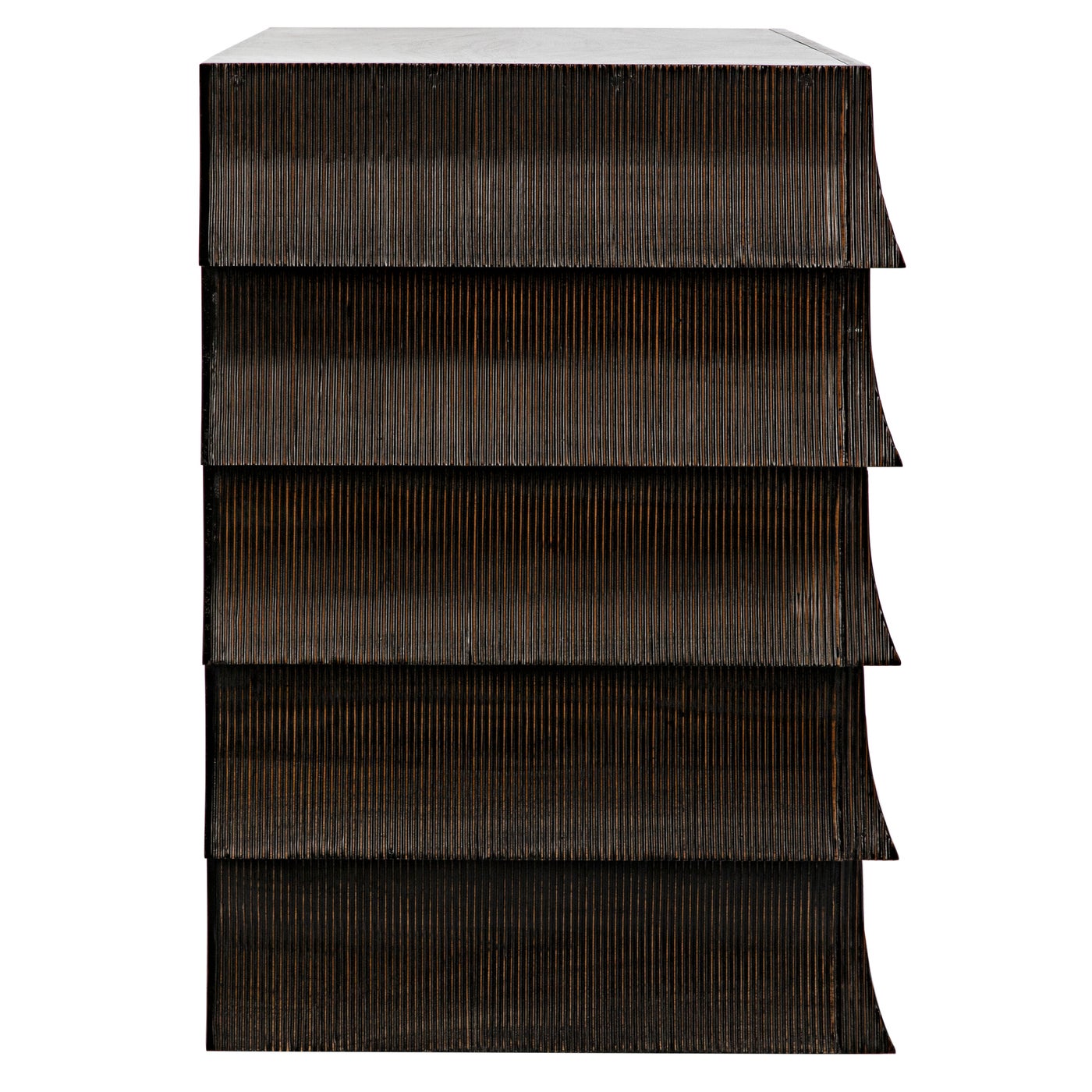 Noir Ava Dresser, Hand Rubbed Black With Light Brown Highlights