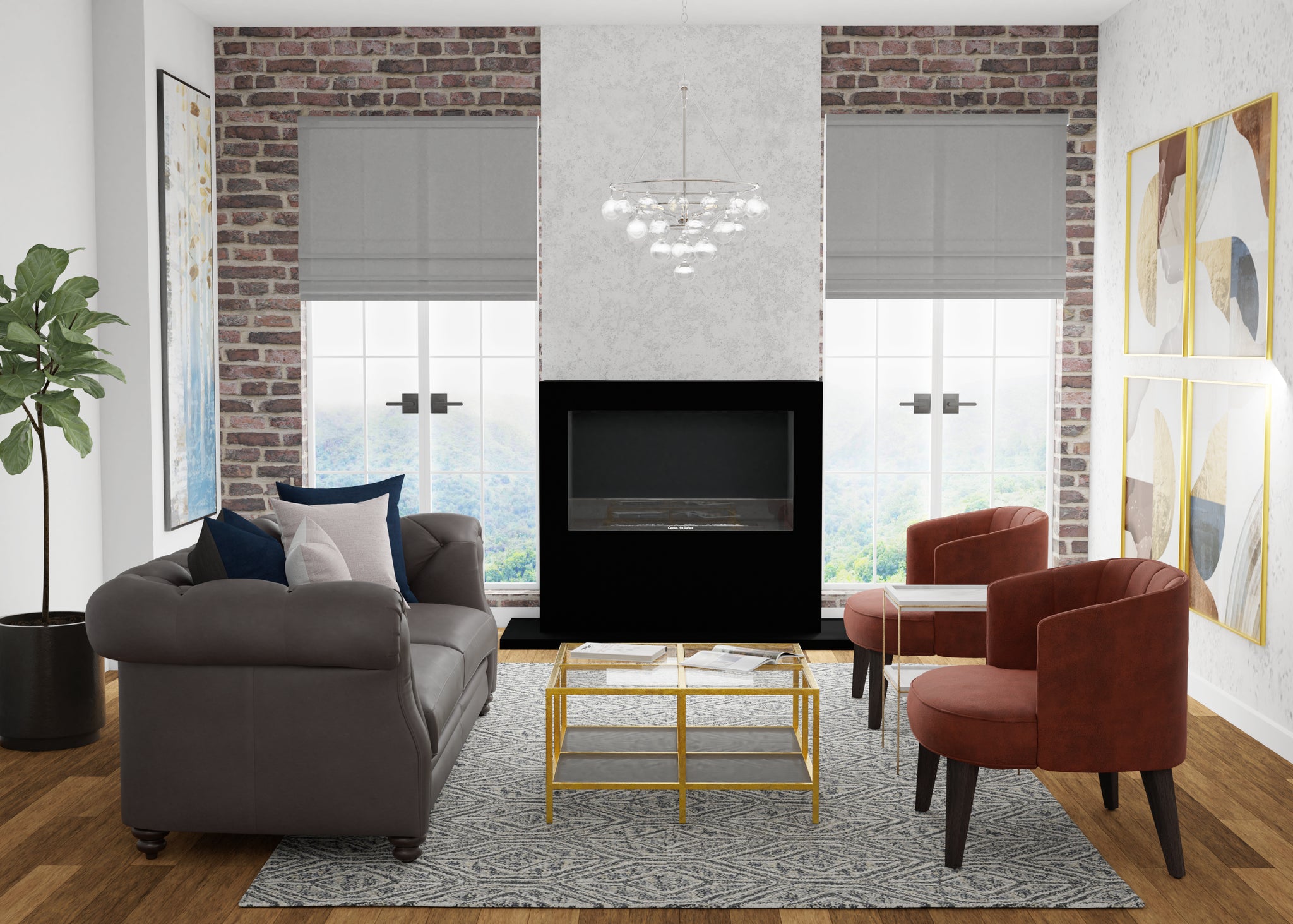 Lumanity Isla 3 Light Nickel And Glass Contemporary Chandelier