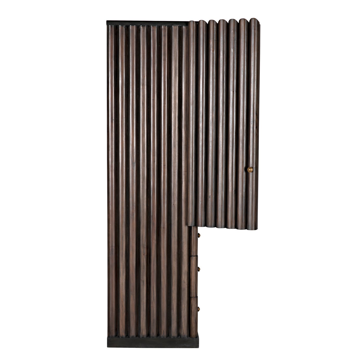 Noir Amunet Hutch, Pale Rubbed With Light Brown Trim