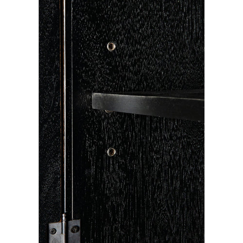 Noir Noho Hutch, Hand Rubbed Black With Light Brown Trim