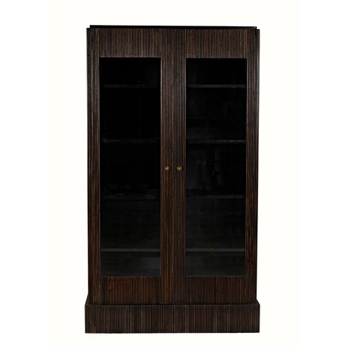 Noir Noho Hutch, Hand Rubbed Black With Light Brown Trim