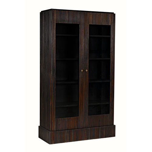 Noir Noho Hutch, Hand Rubbed Black With Light Brown Trim