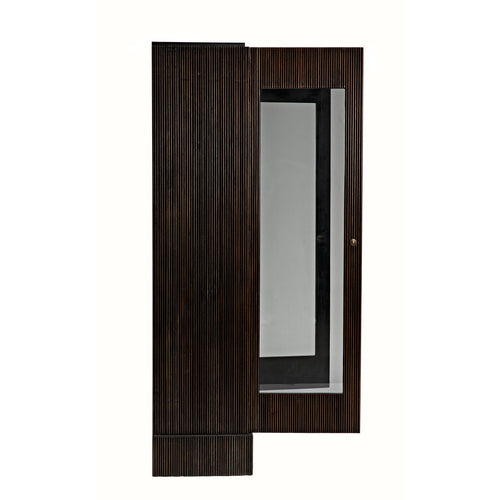 Noir Noho Hutch, Hand Rubbed Black With Light Brown Trim