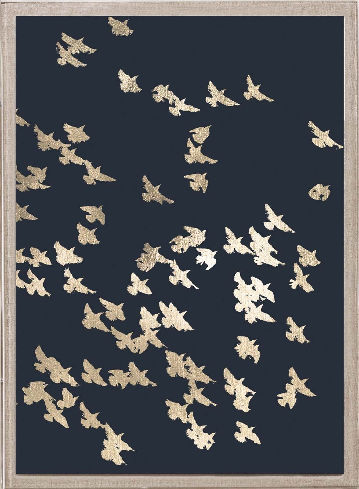 Natural Curiosities Golden Flock on Black 2, Wall Art