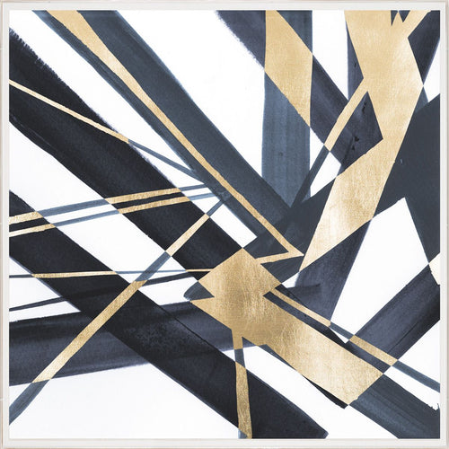 Natural Curiosities Gold and Navy Abstract Lines A