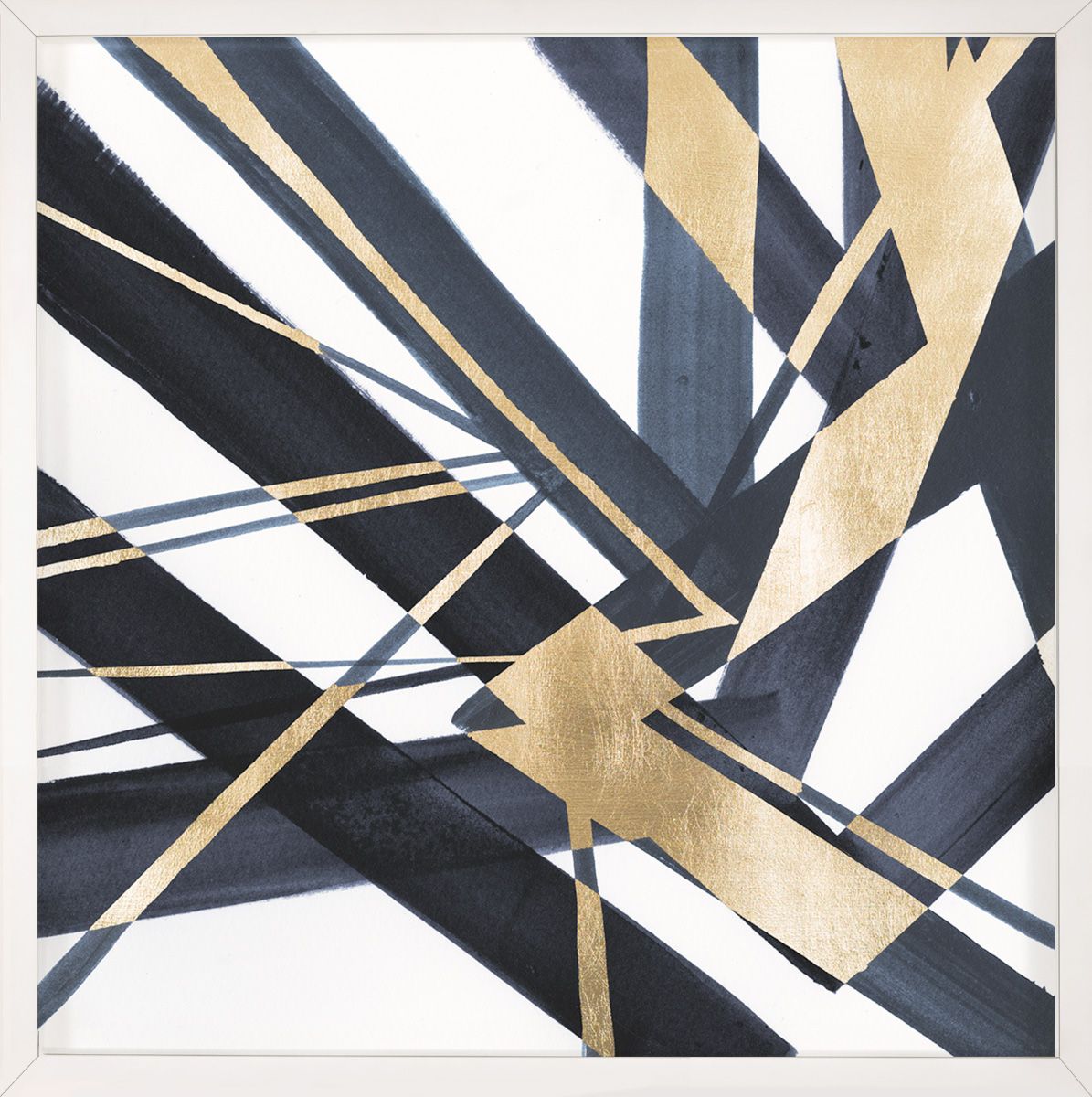 Natural Curiosities Gold and Navy Abstract Lines A