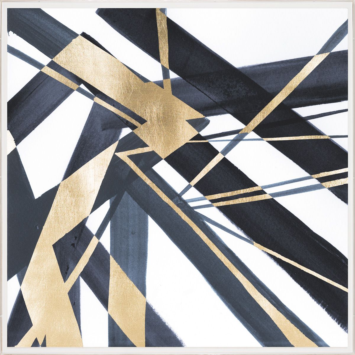 Natural Curiosities Gold and Navy Abstract Lines B