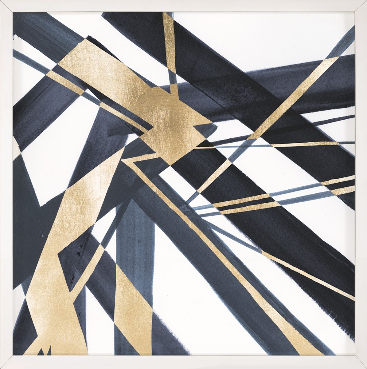 Natural Curiosities Gold and Navy Abstract Lines B