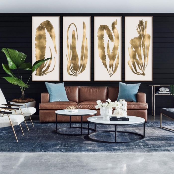 Natural Curiosities Gold Leaf Seaweed Art