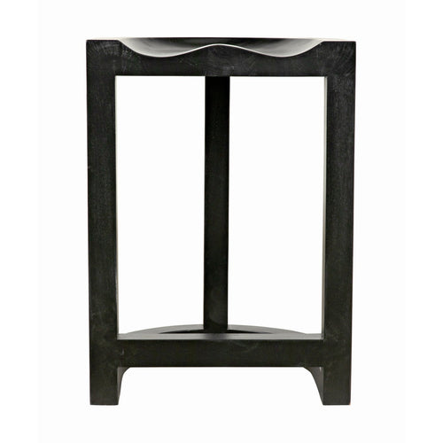 Noir Saddle Counter Stool, Hand Rubbed Black