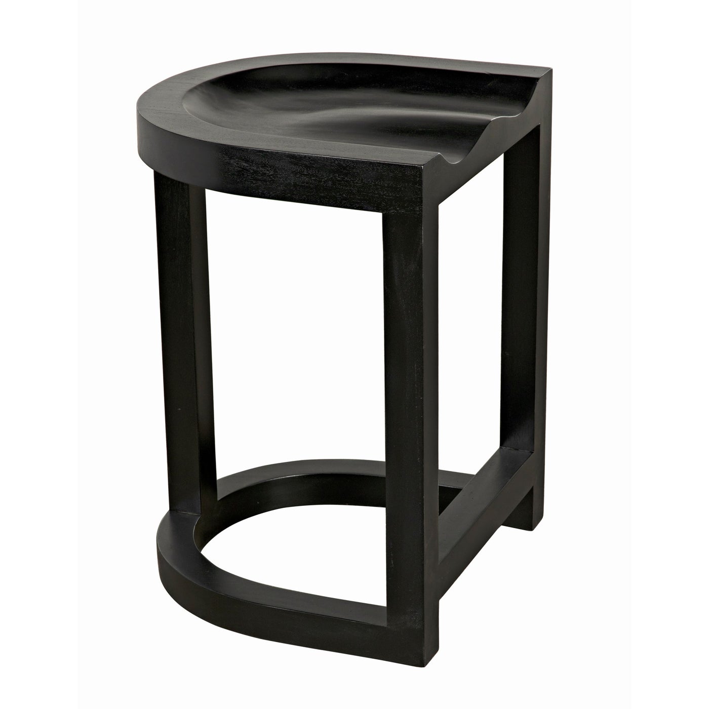 Noir Saddle Counter Stool, Hand Rubbed Black