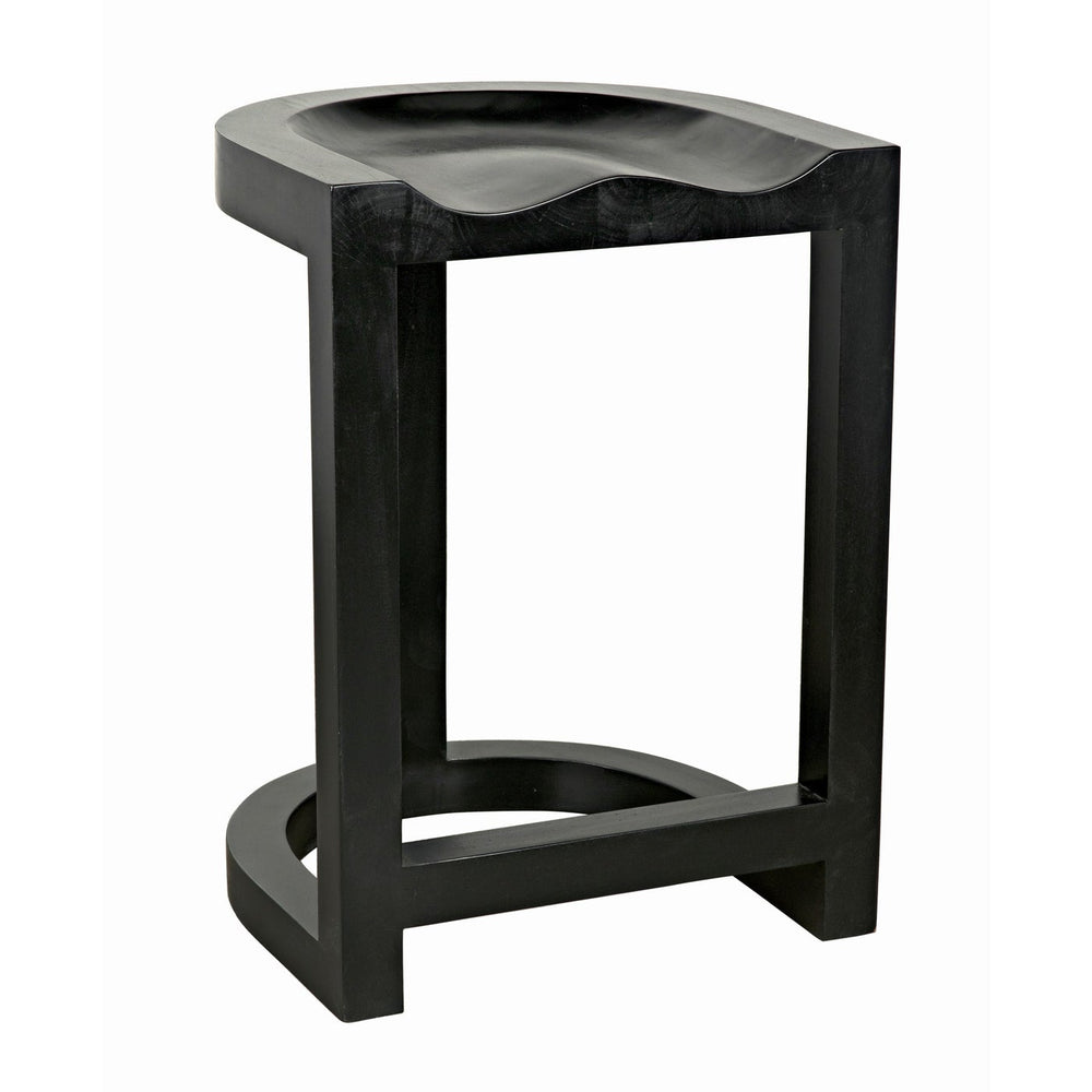 Noir Saddle Counter Stool, Hand Rubbed Black