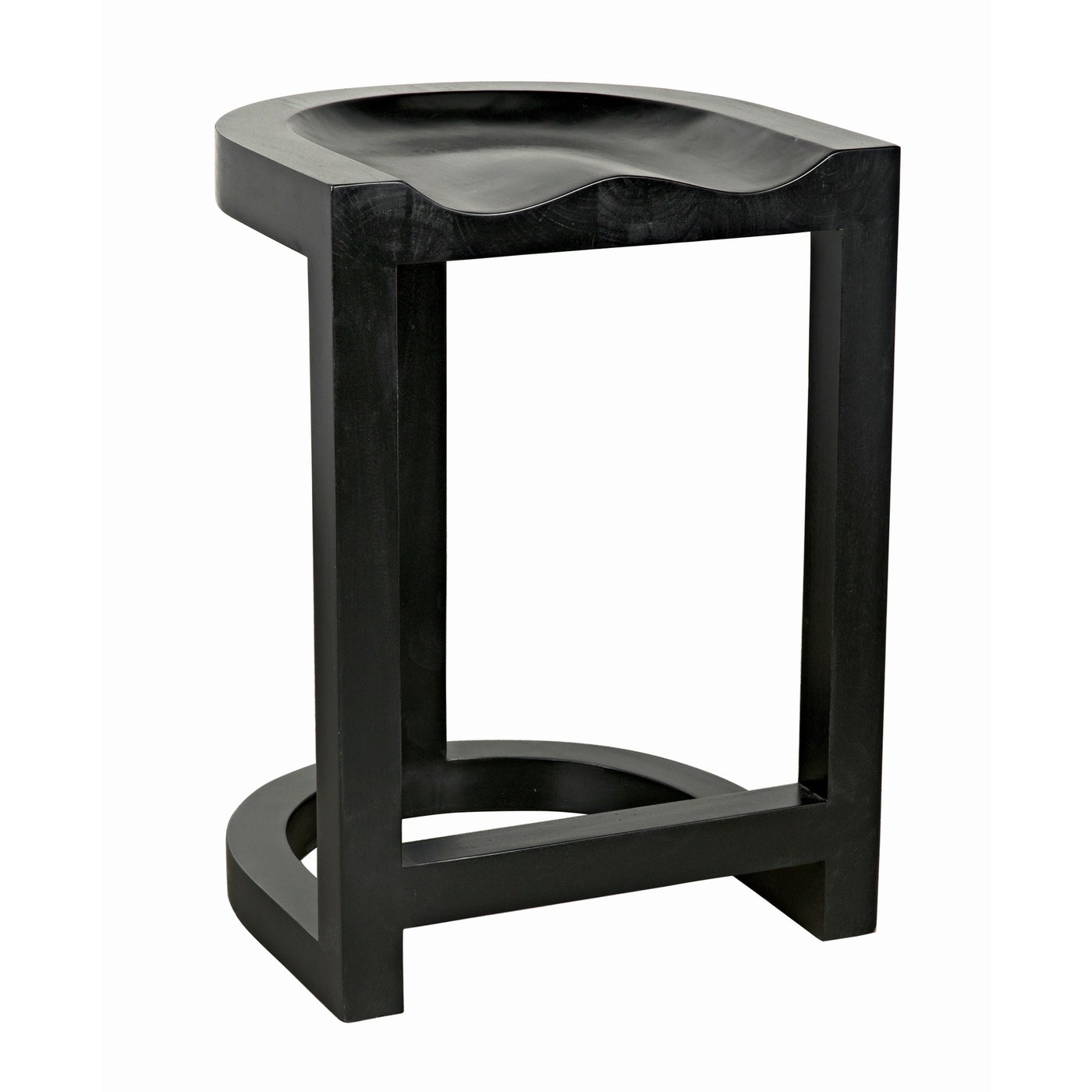 Noir Saddle Counter Stool, Hand Rubbed Black