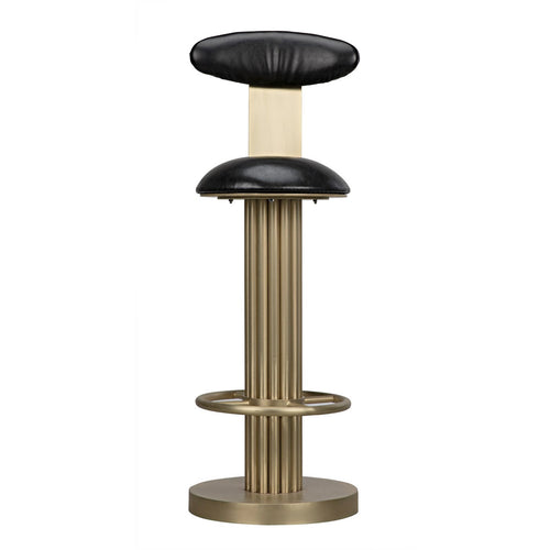 Noir Sedes Bar Stool, Steel With Brass Finish