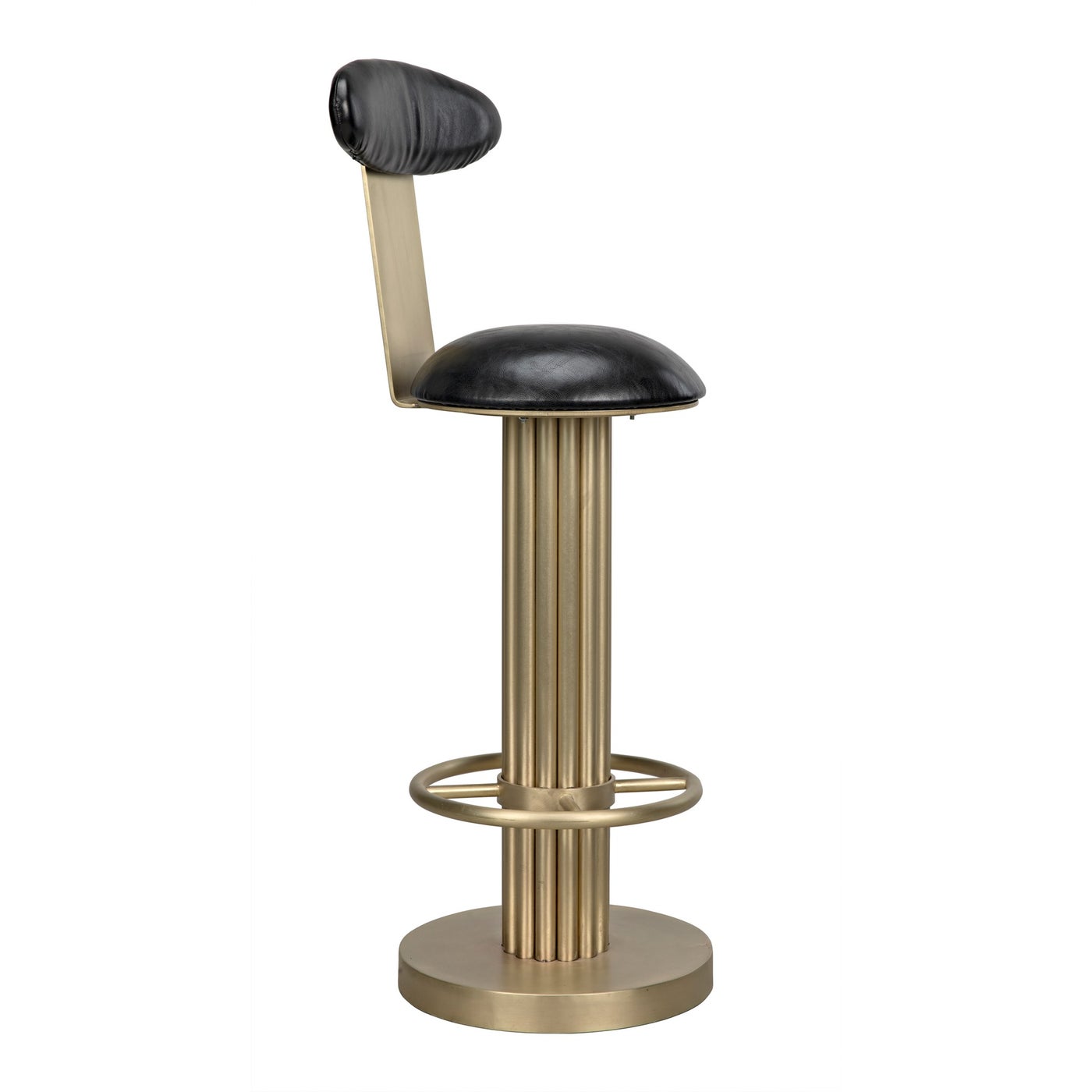 Noir Sedes Bar Stool, Steel With Brass Finish