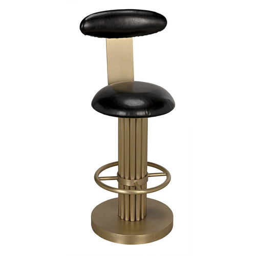 Noir Sedes Counter Stool, Steel With Brass Finish